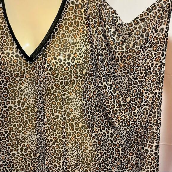 Victoria’s Secret Leopard Sheer Cover-Up Tunic M/L Oversized Bow Back Swim Y2K - Picture 3 of 7